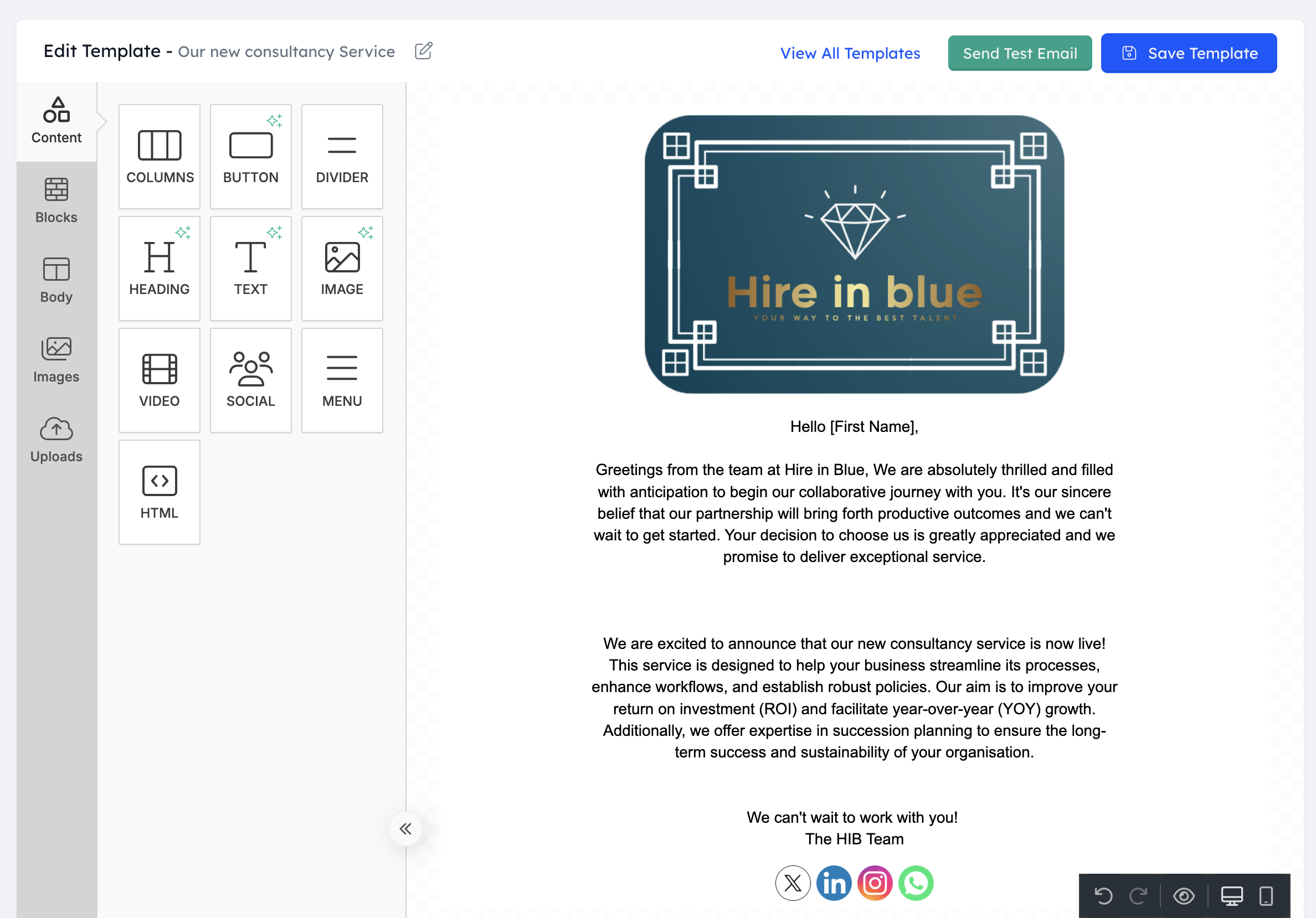 Recruitly AI Email Designer