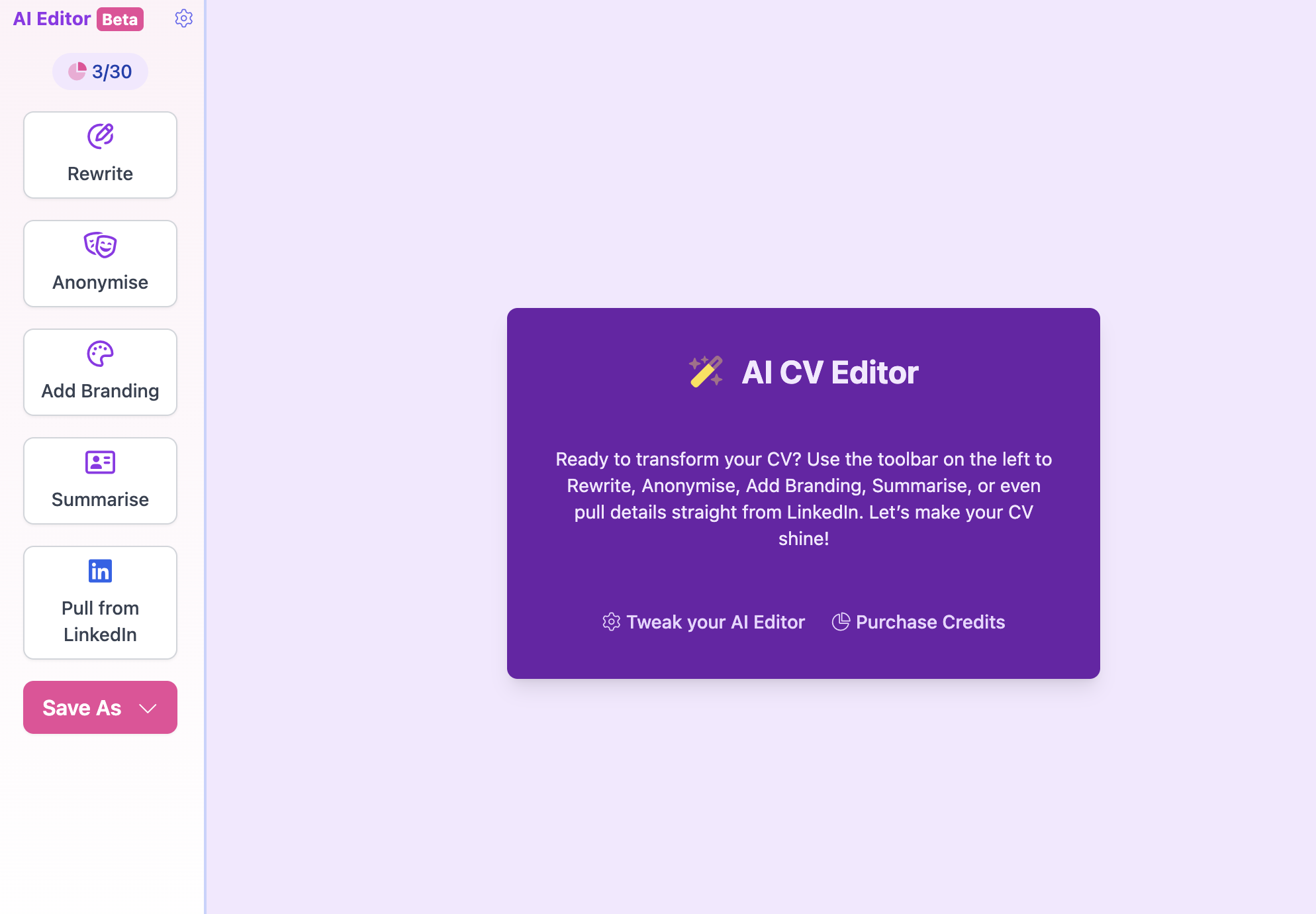 Recruitly CV Editor